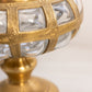 Vintage Circular Brass and Clear Bubble Glass Compote (No Lid)
