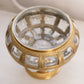 Vintage Circular Brass and Clear Bubble Glass Compote (No Lid)