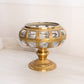 Vintage Circular Brass and Clear Bubble Glass Compote (No Lid)