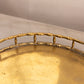 Vintage Circular Brass Faux Bamboo Tray with 2 Handles
