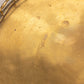 Vintage Circular Brass Faux Bamboo Tray with 2 Handles