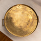 Vintage Circular Brass Faux Bamboo Tray with 2 Handles
