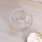 Vintage Circular Clear Glass Jar with Silver Tone Metal Lid