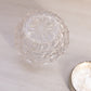 Vintage Circular Clear Glass Jar with Silver Tone Metal Lid