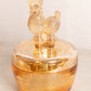 Vintage Circular Orange Glass Lidded Poodle Dog Dish