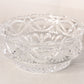 Vintage Clear Crystal Bowl with Etched Grid Details