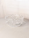 Vintage Clear Crystal Bowl with Etched Grid Details
