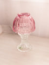 Vintage LE Smith Pink Glass Fairy Lamp with Clear Glass Bottom