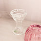 Vintage LE Smith Pink Glass Fairy Lamp with Clear Glass Bottom