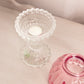 Vintage LE Smith Pink Glass Fairy Lamp with Clear Glass Bottom