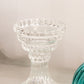 Vintage Clear Glass Fairy Lamp Candleholder w/ Teal Green Glass Shade