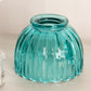 Vintage Clear Glass Fairy Lamp Candleholder w/ Teal Green Glass Shade