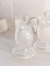 Vintage Clear Glass Swan Candleholder with Satin Details