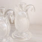 Vintage Clear Glass Swan Candleholder with Satin Details