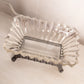 Vintage Clear Indiana Glass Prism Bowl with Silver Tone Base