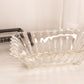 Vintage Clear Indiana Glass Prism Bowl with Silver Tone Base