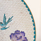 Vintage Cloisonné-Style Enamel-on-Brass Metal Floral Bird Plate
