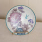 Vintage Cloisonné-Style Enamel-on-Brass Metal Floral Bird Plate