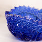 Vintage Cobalt Blue Glass Comet in The Stars Bowl with Sawtooth Edge