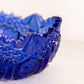 Vintage Cobalt Blue Glass Comet in The Stars Bowl with Sawtooth Edge
