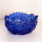 Vintage Cobalt Blue Glass Comet in The Stars Bowl with Sawtooth Edge