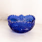 Vintage Cobalt Blue Glass Comet in The Stars Bowl with Sawtooth Edge