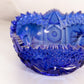 Vintage Cobalt Blue Glass Comet in The Stars Bowl with Sawtooth Edge