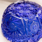 Vintage Cobalt Blue Glass Comet in The Stars Bowl with Sawtooth Edge