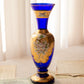 Vintage Cobalt Blue & Gold Handpainted Bohemia Glass Vase