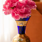 Vintage Cobalt Blue & Gold Handpainted Bohemia Glass Vase