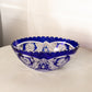 Vintage Cobalt Cut to Clear Oval Crystal Bowl