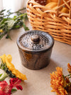 Vintage Small Copper Crock Club Inc Lidded Stoneware Crock
