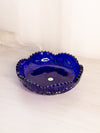 Vintage Dalzell-Viking Cobalt Blue Glass Sawtooth Scalloped Edge Bowl