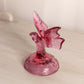 Vintage Dark Pink Fenton Glass Butterfly Ring Holder Figurine