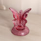 Vintage Dark Pink Fenton Glass Butterfly Ring Holder Figurine