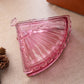 Vintage Dark Pink Glass Lidded Fan-Shaped Dish