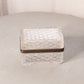 Vintage Textured Rectangular Crystal Casket with Metal Details