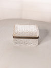 Vintage Textured Rectangular Crystal Casket with Metal Details
