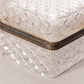 Vintage Textured Rectangular Crystal Casket with Metal Details