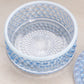 Vintage Duncan & Miller Blue Opalescent Glass Hobnail Lidded Jar