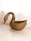 Vintage Extra Large Brass Swan Planter
