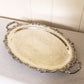 Vintage Extra Large Silver Plate By Poole Footed Handled Tray
