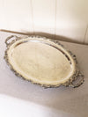 Vintage Extra Large Silver Plate By Poole Footed Handled Tray
