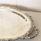 Vintage Extra Large Silver Plate By Poole Footed Handled Tray