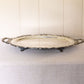 Vintage Extra Large Silver Plate By Poole Footed Handled Tray