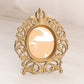Vintage Extra Small Brass Standing Picture Frame with Fancy Designs