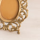 Vintage Extra Small Brass Standing Picture Frame with Fancy Designs