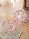Vintage Extra Small LE Smith Pink Glass Thistle Bowls (Set of 2)