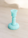 Vintage Extra Small Mini Light Blue Milk Glass Candlestick