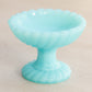 Vintage Extra Small Mini Light Blue Milk Glass Compote Dish
